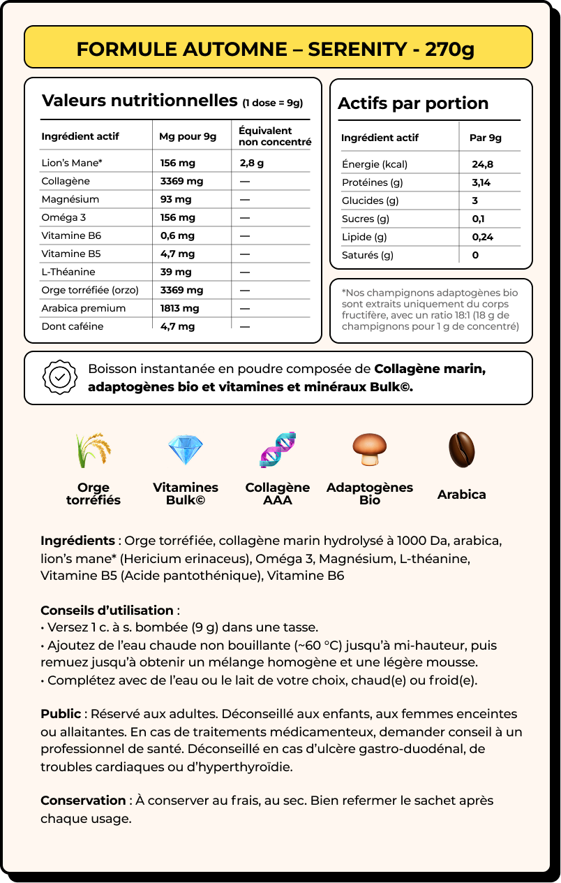 Valeurs nutritionnelles